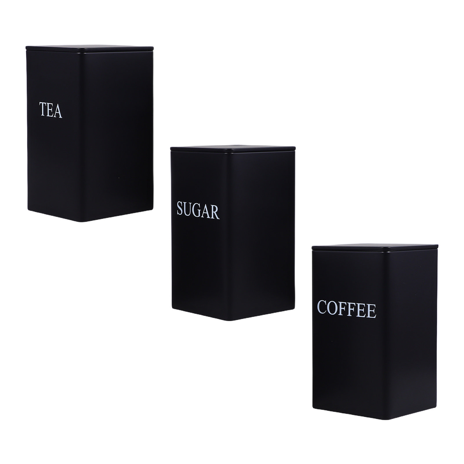 Coffee Tea Organizer - 3개 세트 주방용 보관 용기, 금속