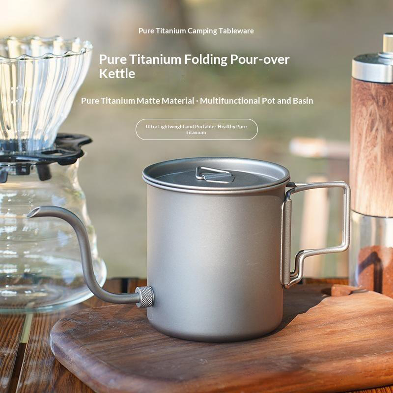 Pour Over Kettle - 순수 티타늄 구즈넥 푸어오버 커피 주전자
