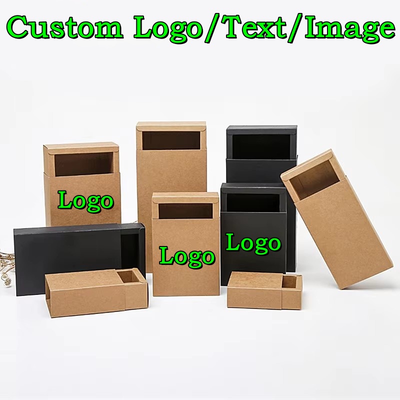 Coffee Tea Logo - 20개입 350gsm 서랍형 크라프트 블랙 종이
