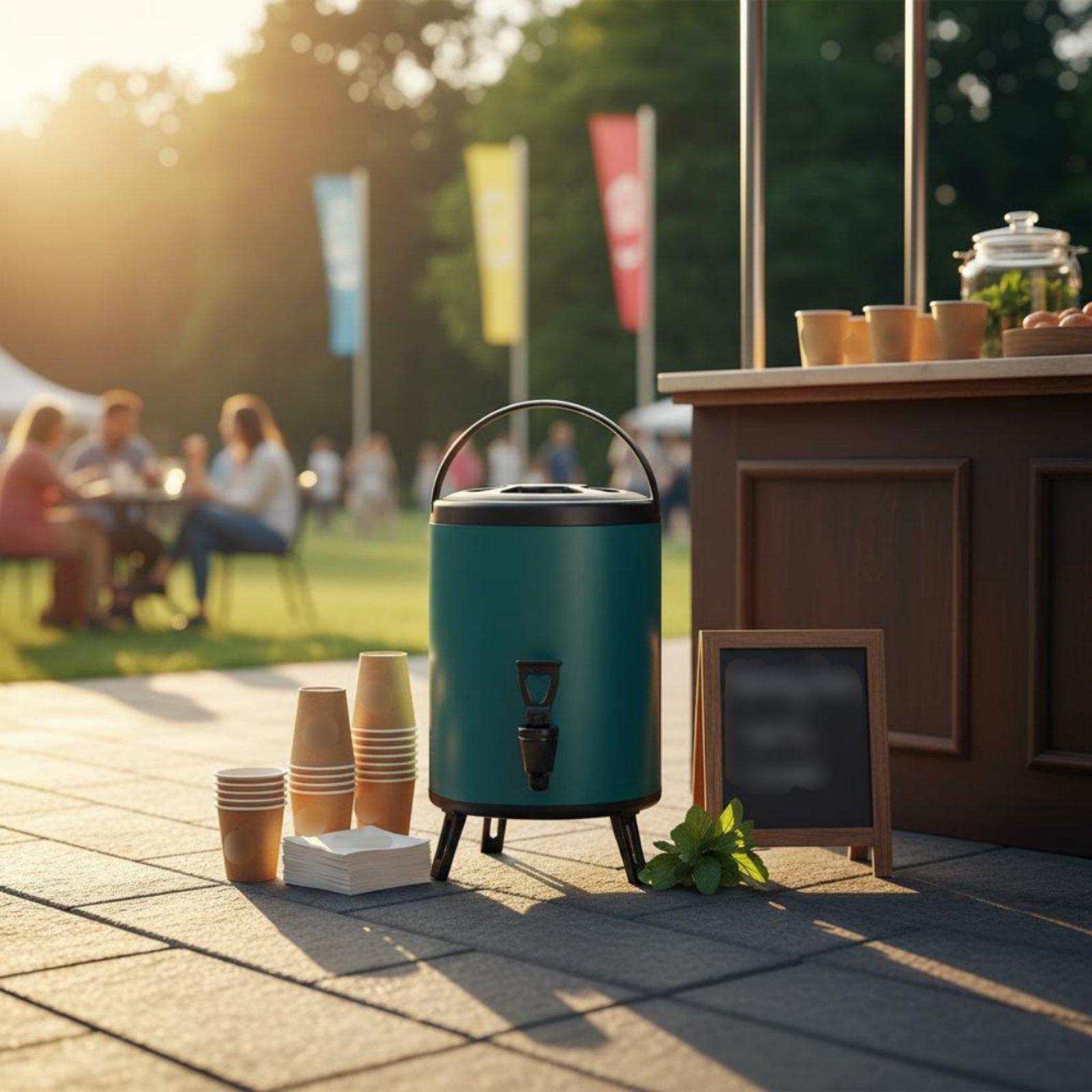 Coffee Tea Urn - 사무실용 보온/보냉 음료 디스펜서, 스테인리스 스틸