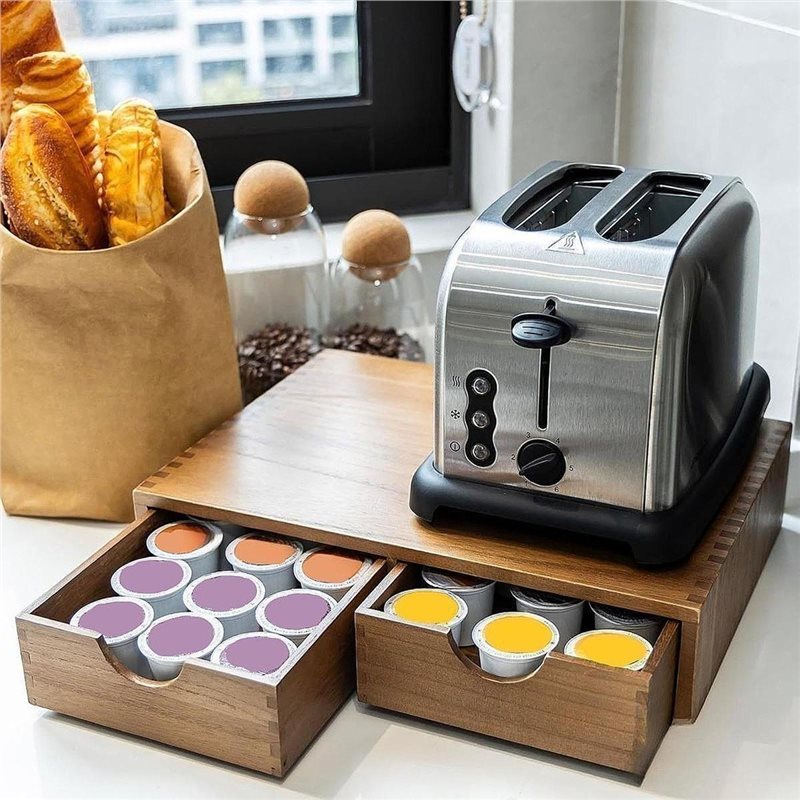TFTP-나무 커피 캡슐 보관 서랍 정리함 - 사무실, - Coffee Tea Organizer 리뷰 및 가격