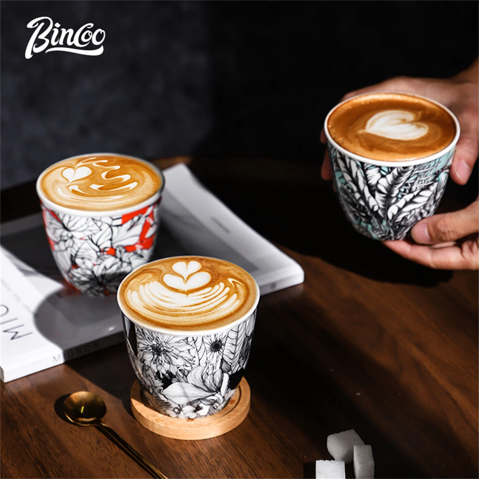 BINCOO 세라믹 커피 컵 크리에이티브 정글 플라워  - Coffee Tea Latte 리뷰 및 가격