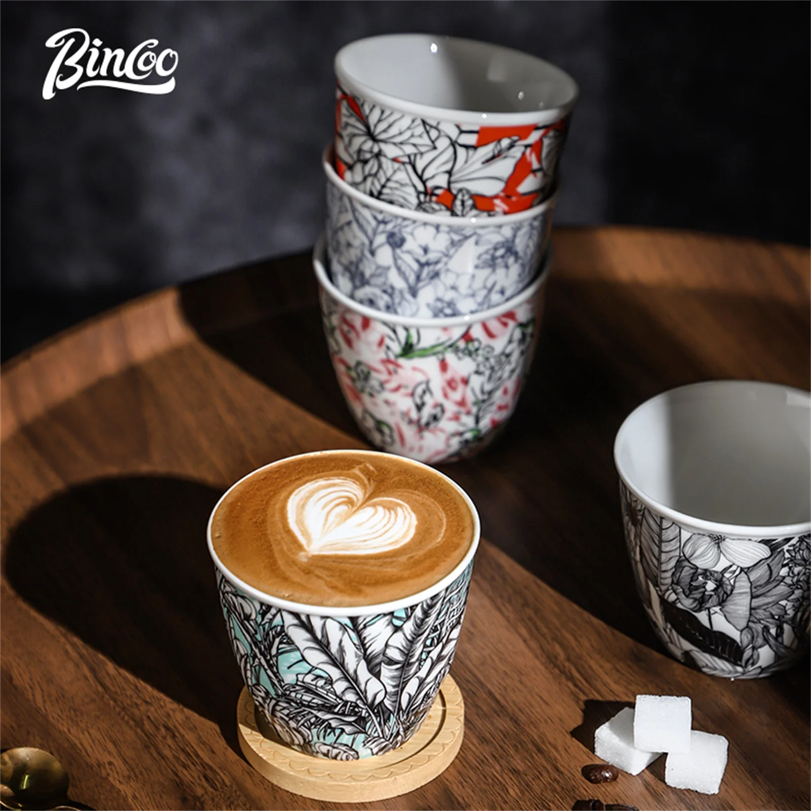 BINCOO 세라믹 커피 컵 크리에이티브 정글 플라워  - Coffee Tea Latte 리뷰 및 가격