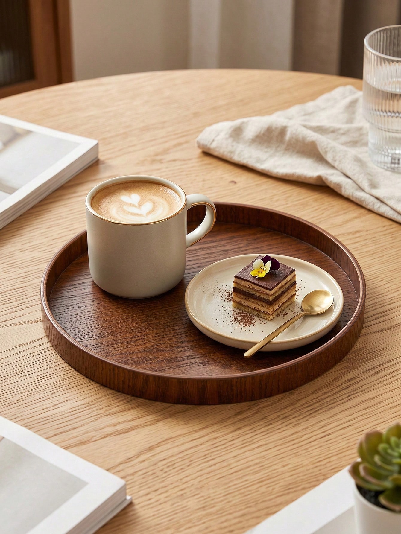 1개/3개입 천연 나무 서빙 트레이, 스낵, 케이크,  - Coffee Tea Organizer 리뷰 및 가격