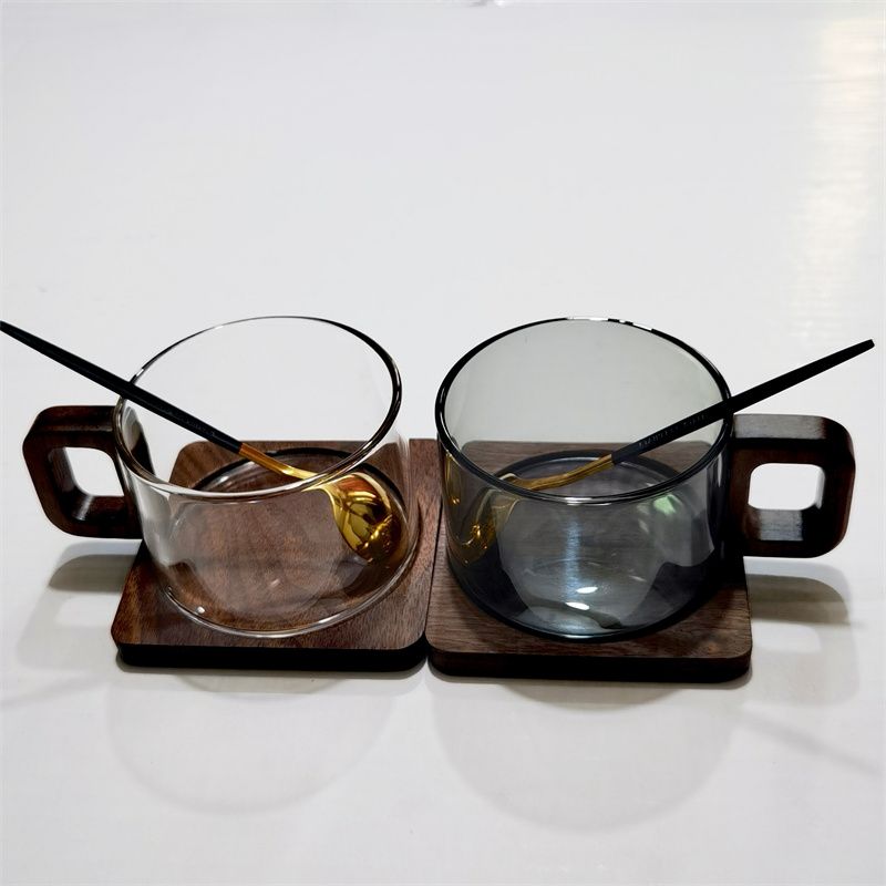 200ml 신선한 지상 라떼 유리 커피 머그잔 나무 트 - Coffee Tea Latte 리뷰 및 가격
