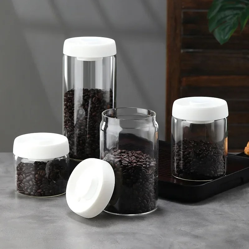 수동 진공 밀폐 커피 병 고붕규산 유리 습기 방지 차  - Coffee Tea Organizer 리뷰 및 가격