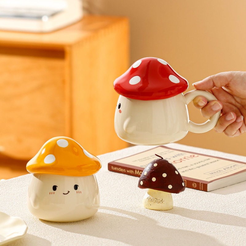 버섯 모양 세라믹 뚜껑 머그컵, 창의적인 커플 컵, 라 - Coffee Tea Latte 리뷰 및 가격