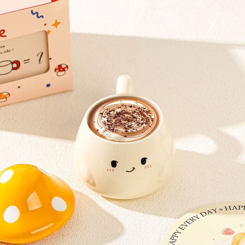 버섯 모양 세라믹 뚜껑 머그컵, 창의적인 커플 컵, 라 - Coffee Tea Latte 리뷰 및 가격