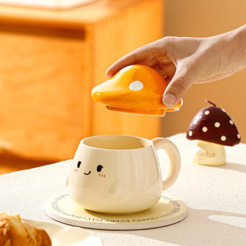 버섯 모양 세라믹 뚜껑 머그컵, 창의적인 커플 컵, 라 - Coffee Tea Latte 리뷰 및 가격
