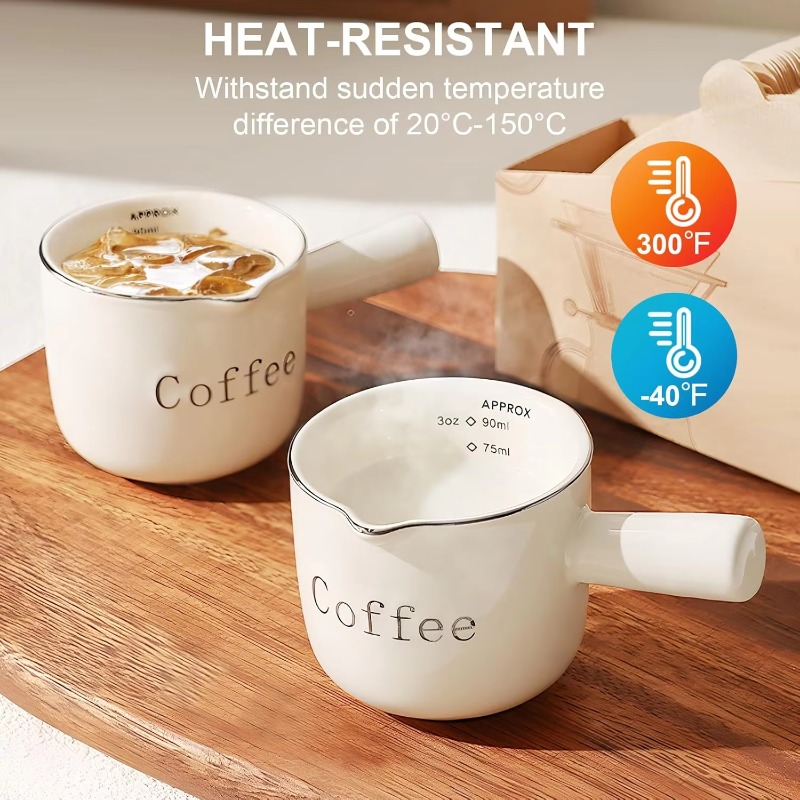 손잡이가 달린 미니 세라믹 커피 컵, V 모양 주둥이  - Coffee Tea Latte 리뷰 및 가격