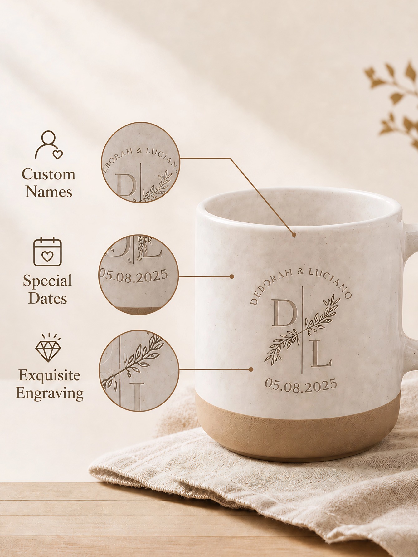 1개 맞춤 텍스트 레이저 각인 세라믹 커피 머그 15o - Coffee To Tea Meaning 리뷰 및 가격